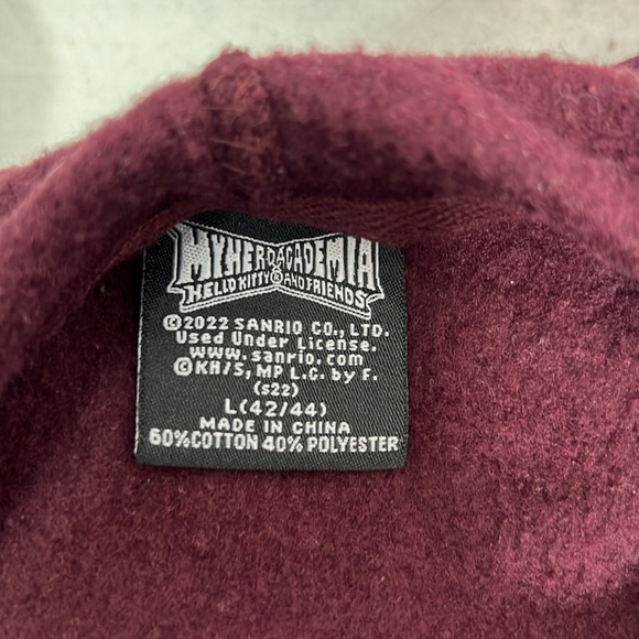 My Hero Academia and Hello Kitty Men's Pullover Hoodie - Size L(42/44) - Picture 5 of 6